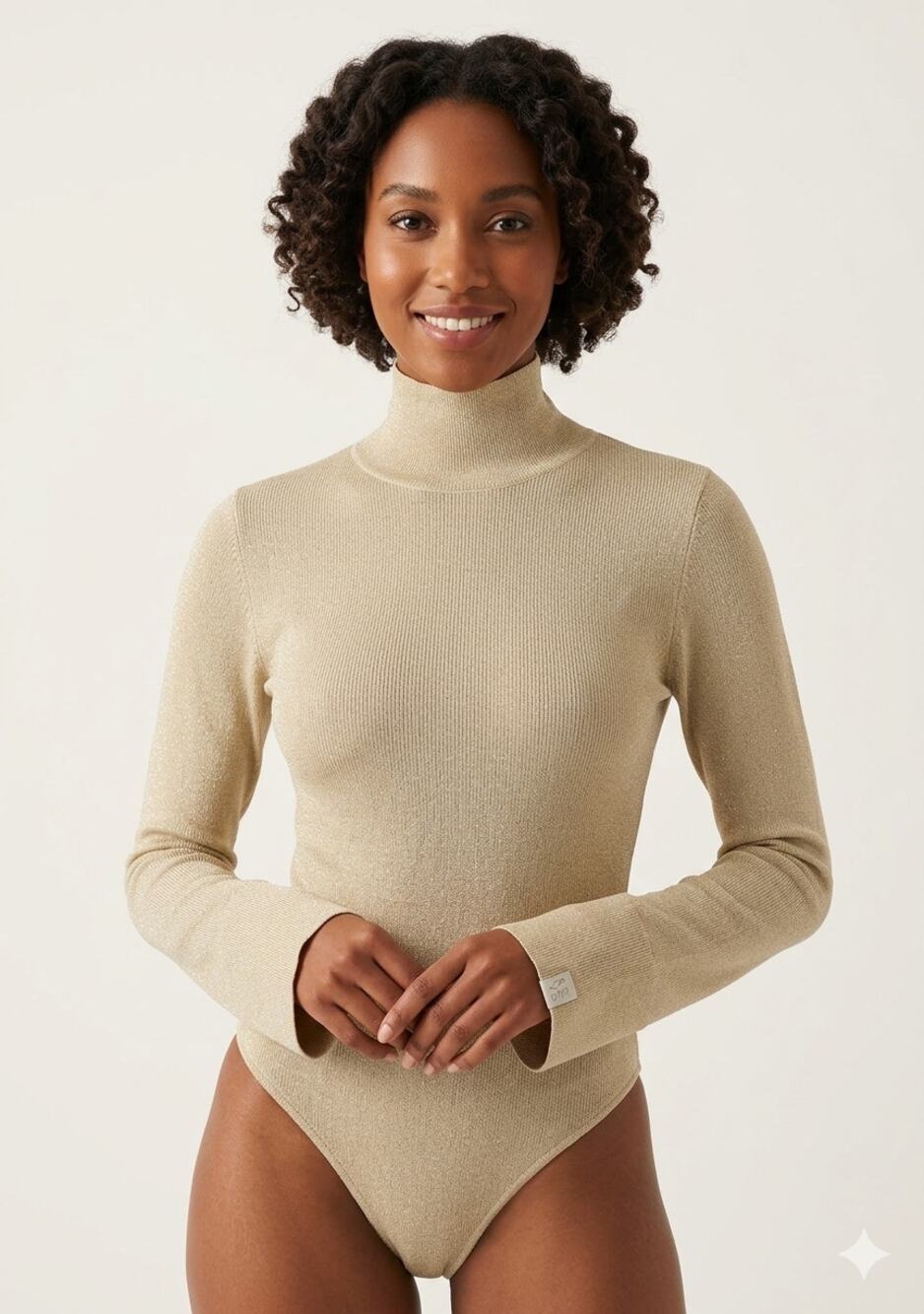 Athleta x Alicia Keys Inner Strength Bodysuit Womens XL Beige Gold Metallic New